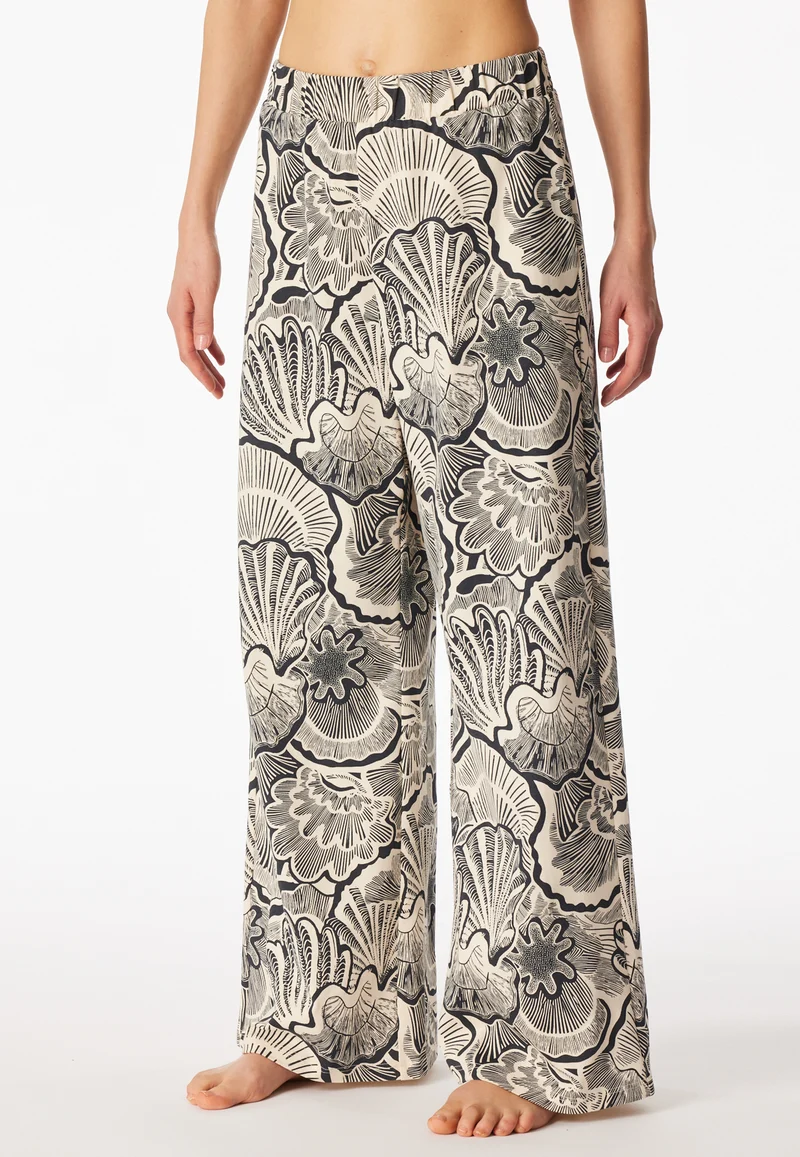 Hose Schwarz/Off-White gemustert - Mix+Relax