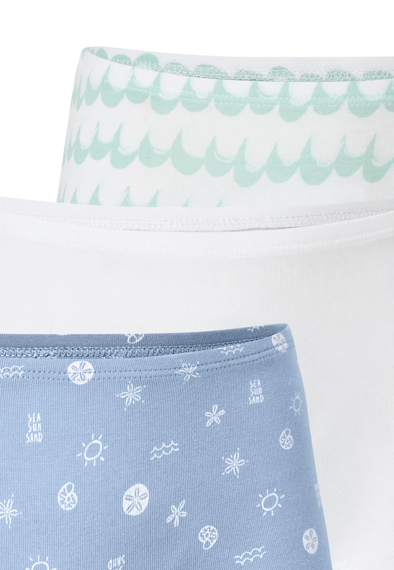 Shorts 3er-Pack Blau/Weiss - 95/5
