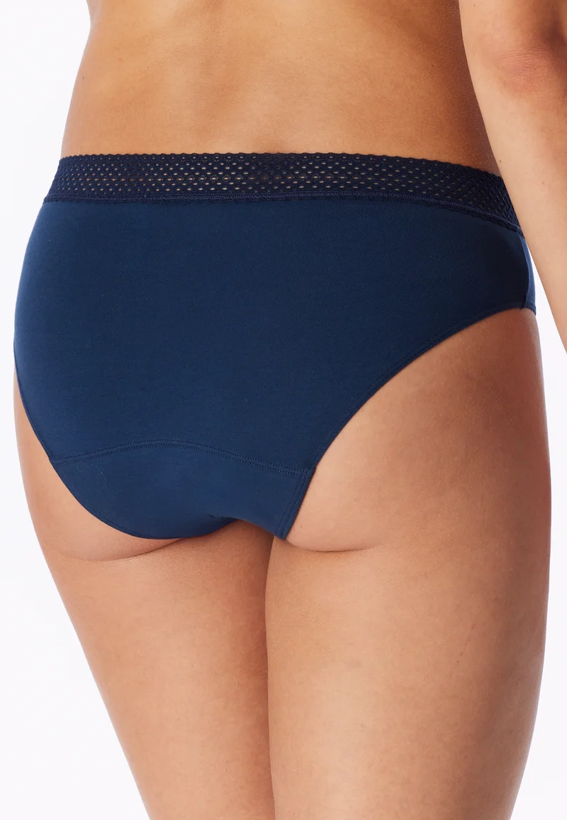Periodenslip mit Spitze 2er-Pack Schwarz/Dunkelblau - SCHIESSER Care
