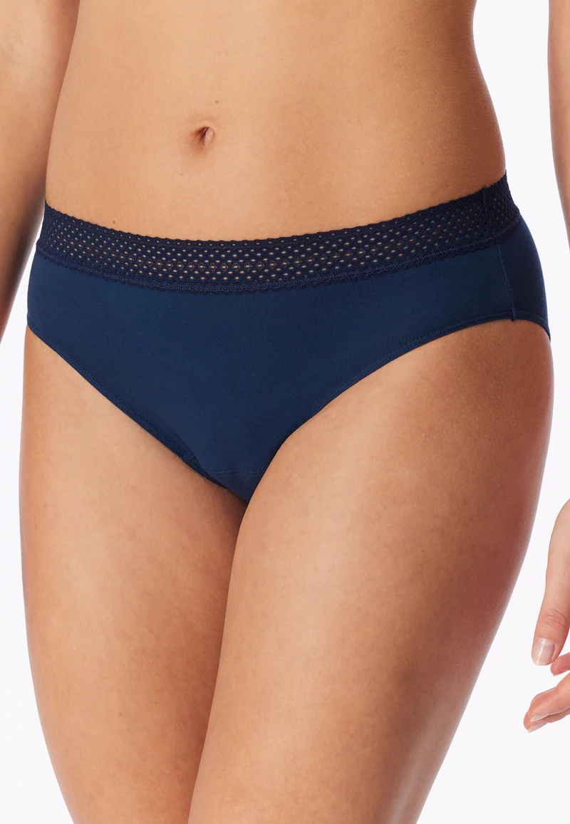 Periodenslip mit Spitze 2er-Pack Schwarz/Dunkelblau - SCHIESSER Care
