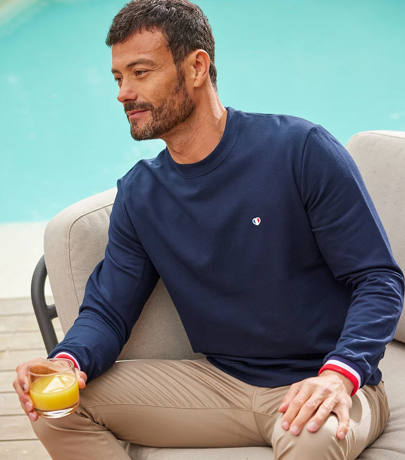 Sweat Homme Supporter Marine - Iconique