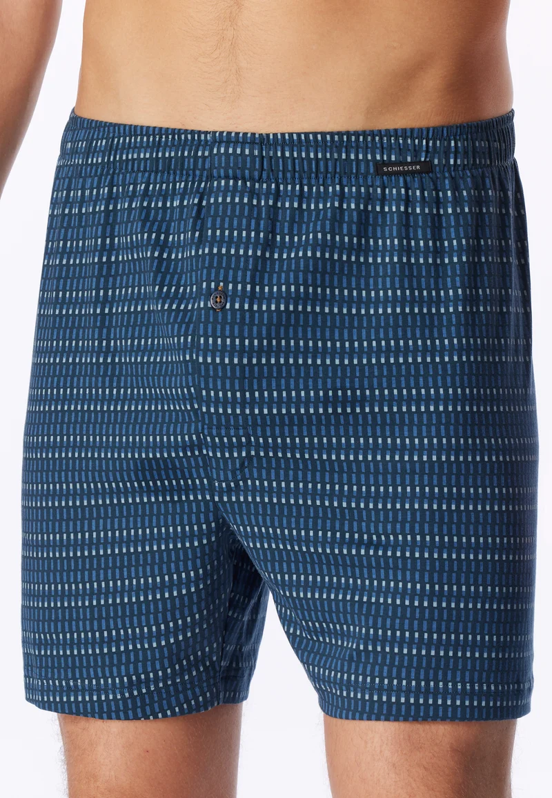 Boxershorts mit Knopfleiste 2er-Pack Blau gemustert - Boxershorts Multipacks