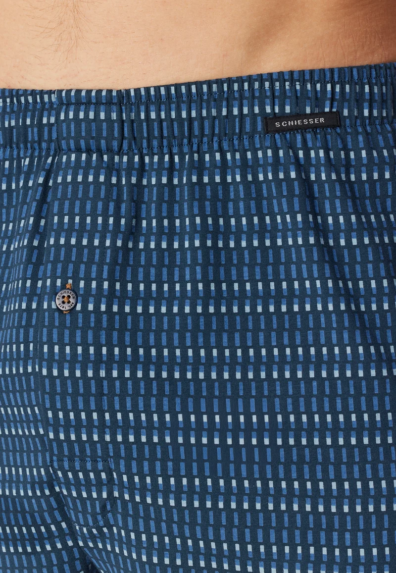 Boxershorts mit Knopfleiste 2er-Pack Blau gemustert - Boxershorts Multipacks