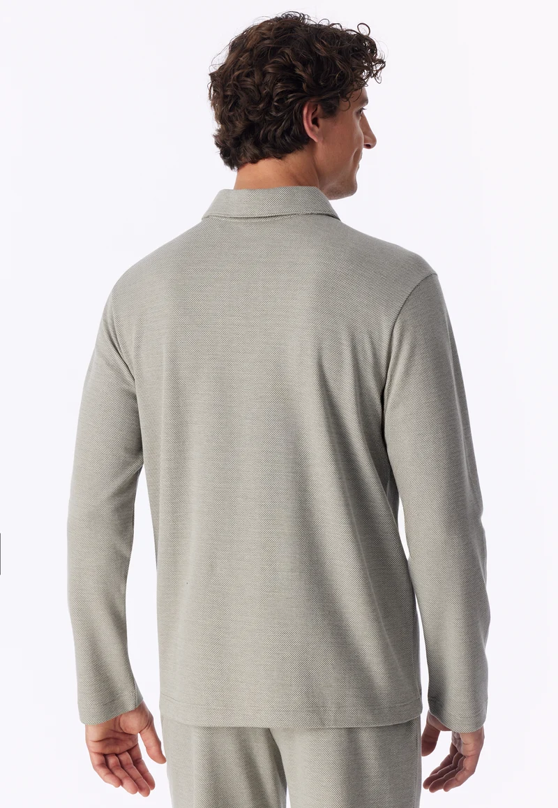 Shirt Feinripp mit Reißverschluss Grau - Mix+Relax