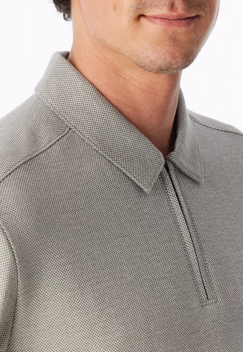 Shirt Feinripp mit Reißverschluss Grau - Mix+Relax