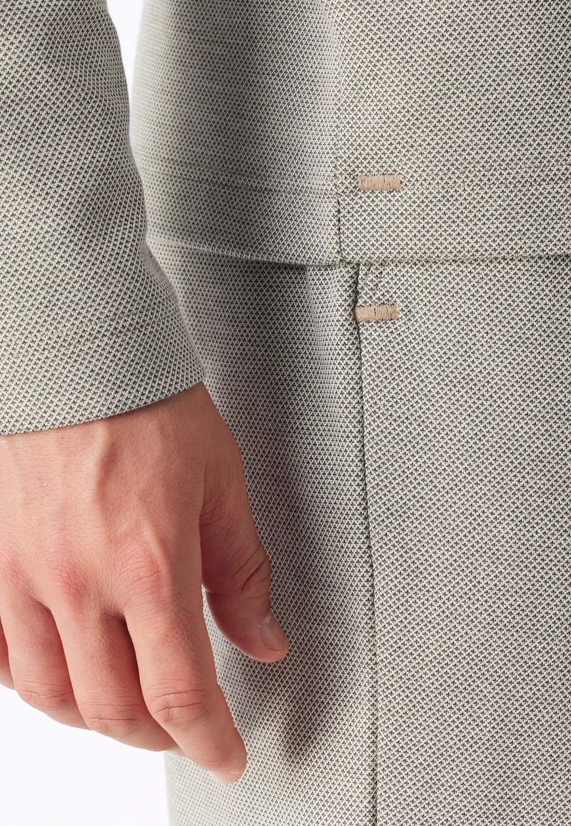 Shirt Feinripp mit Reißverschluss Grau - Mix+Relax