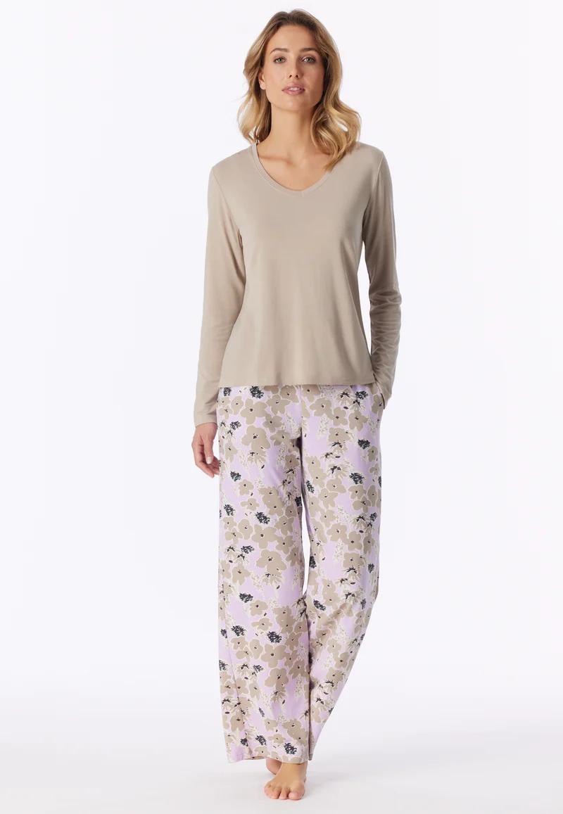 Shirt V-Ausschnitt Beige - Mix+Relax