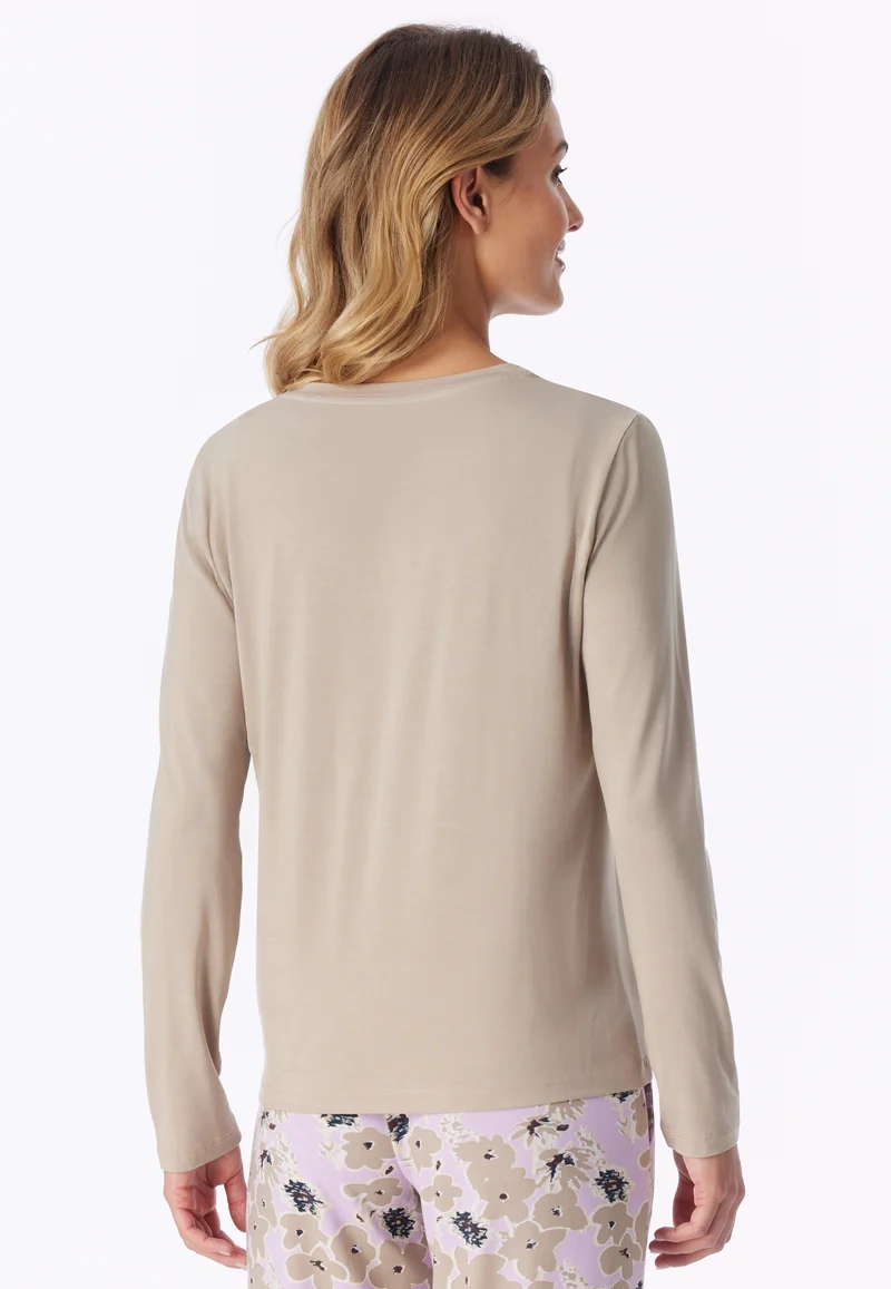 Shirt V-Ausschnitt Beige - Mix+Relax