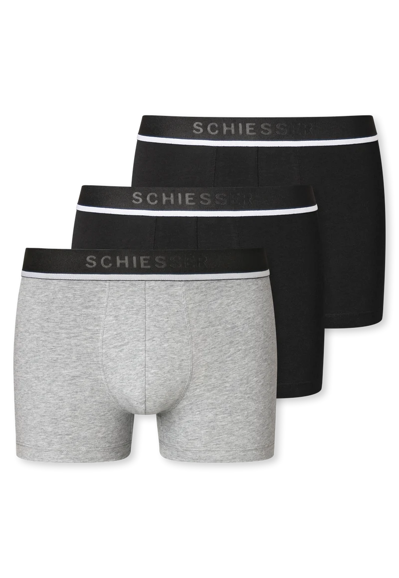 Enge Boxershorts 3er-Pack Grau/Schwarz - 95/5
