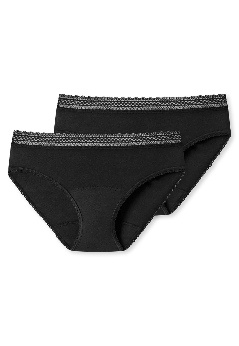 Periodenslip mit Spitze 2er-Pack Schwarz - Secret Care