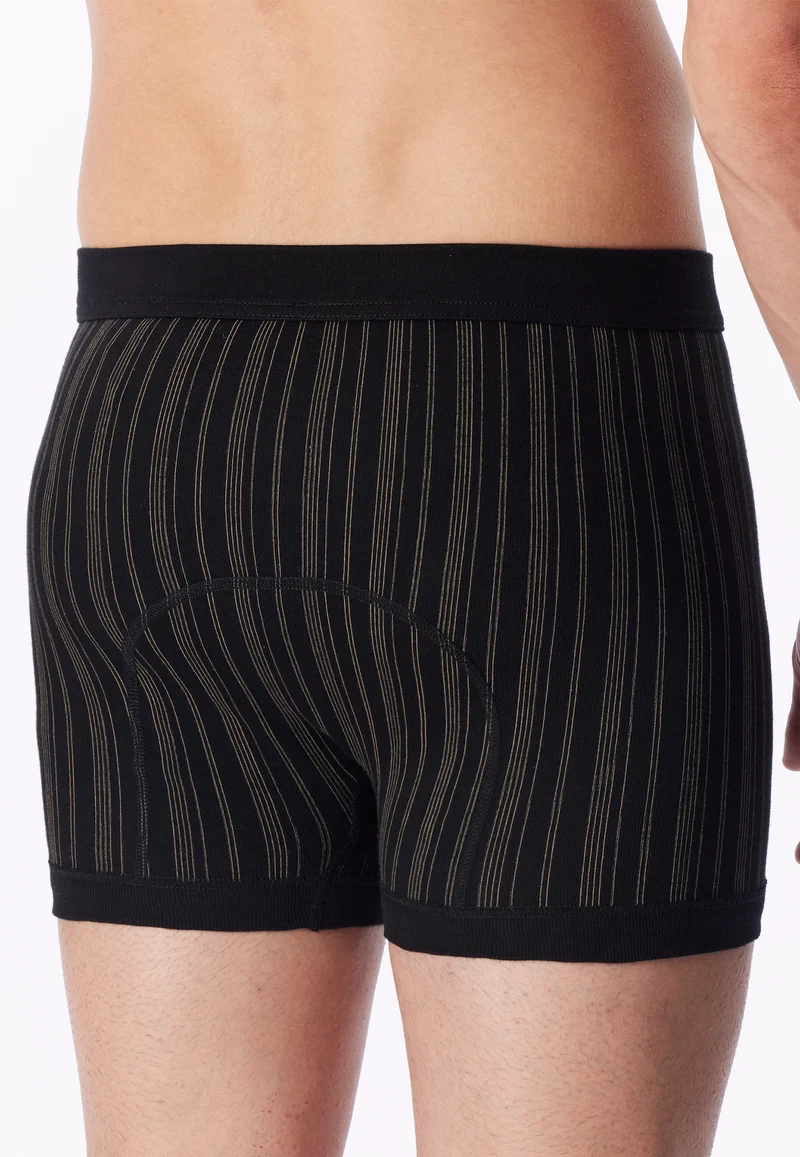 Enge Boxershorts Feinripp mit Eingriff 2er-Pack Schwarz gestreift - Original Classics