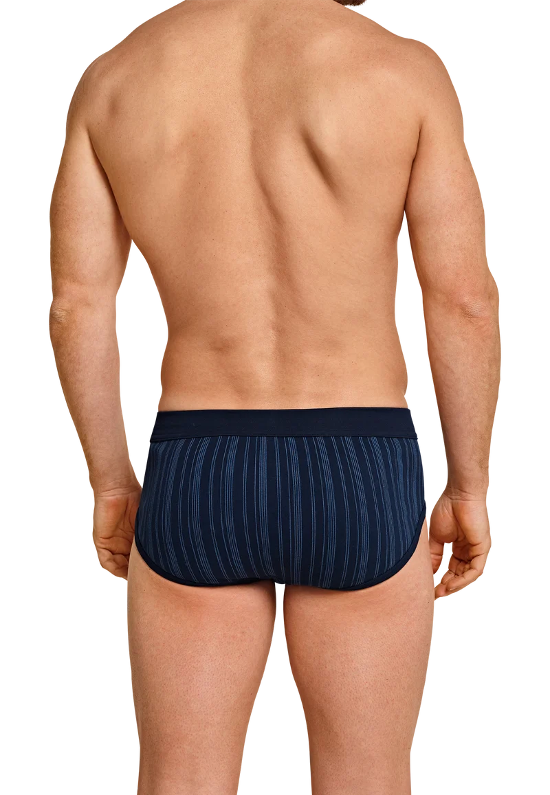 Slip Feinripp mit Eingriff 2er-Pack Dunkelblau gestreift - Original Classic