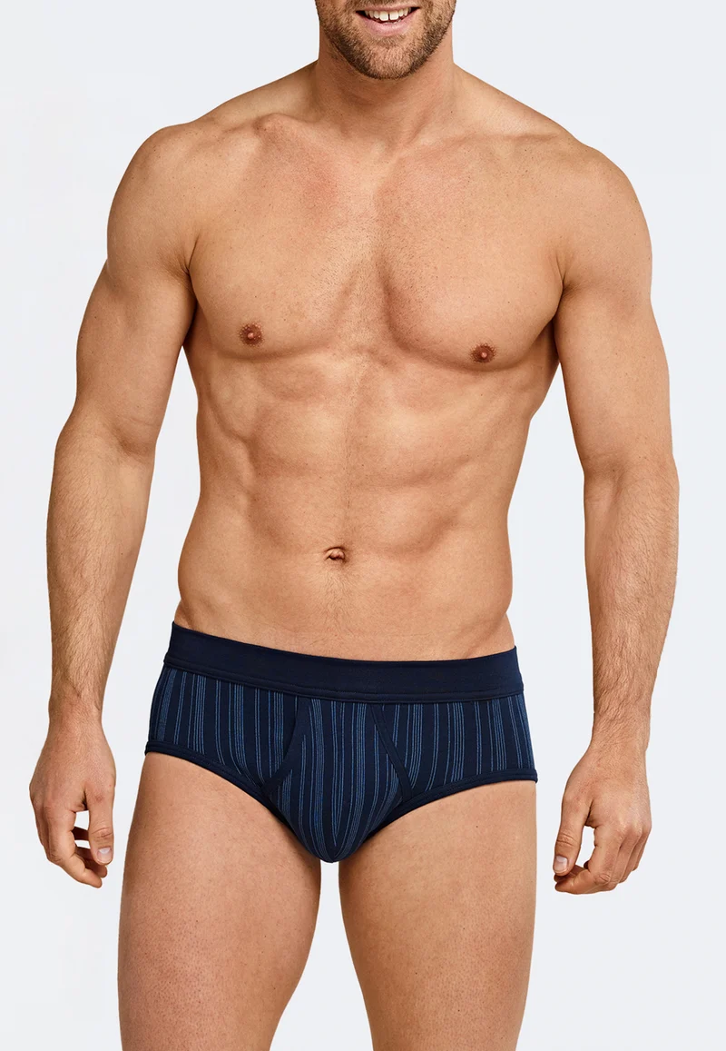 Slip Feinripp mit Eingriff 2er-Pack Dunkelblau gestreift - Original Classic