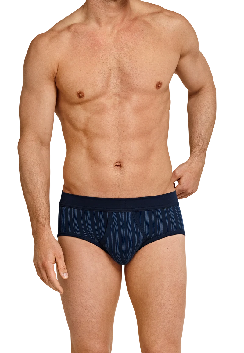 Slip Feinripp mit Eingriff 2er-Pack Dunkelblau gestreift - Original Classic