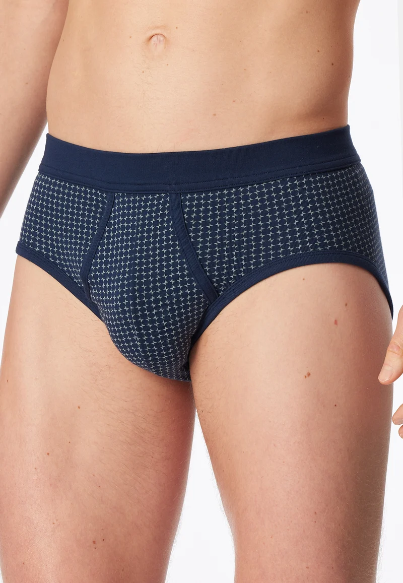Slip Feinripp mit Eingriff 2er-Pack Dunkelblau gemustert - Original Classics