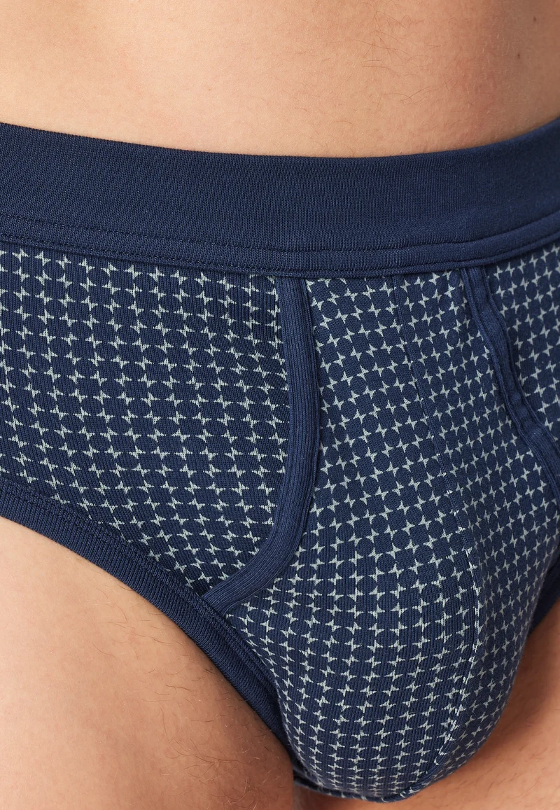 Slip Feinripp mit Eingriff 2er-Pack Dunkelblau gemustert - Original Classics