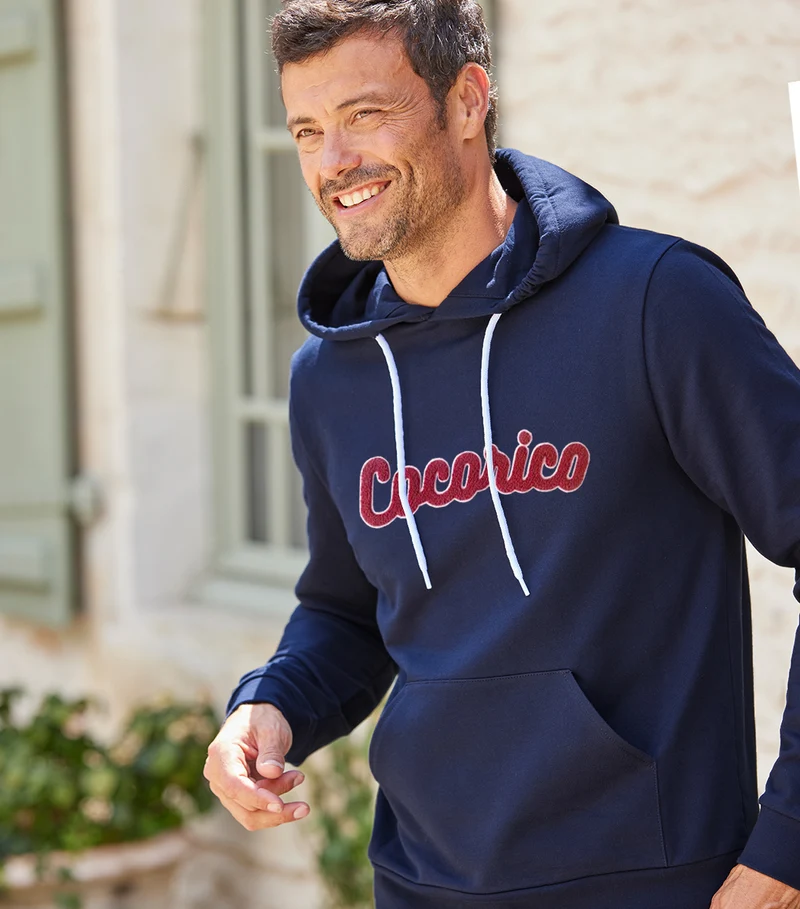 Sweat à capuche Homme Marine - La Bouclette