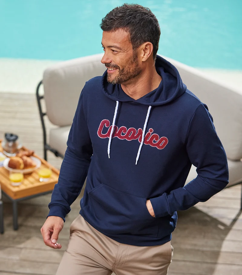Sweat à capuche Homme Marine - La Bouclette