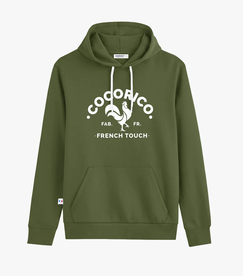 Sweat à capuche Femme Kaki - Coq Français