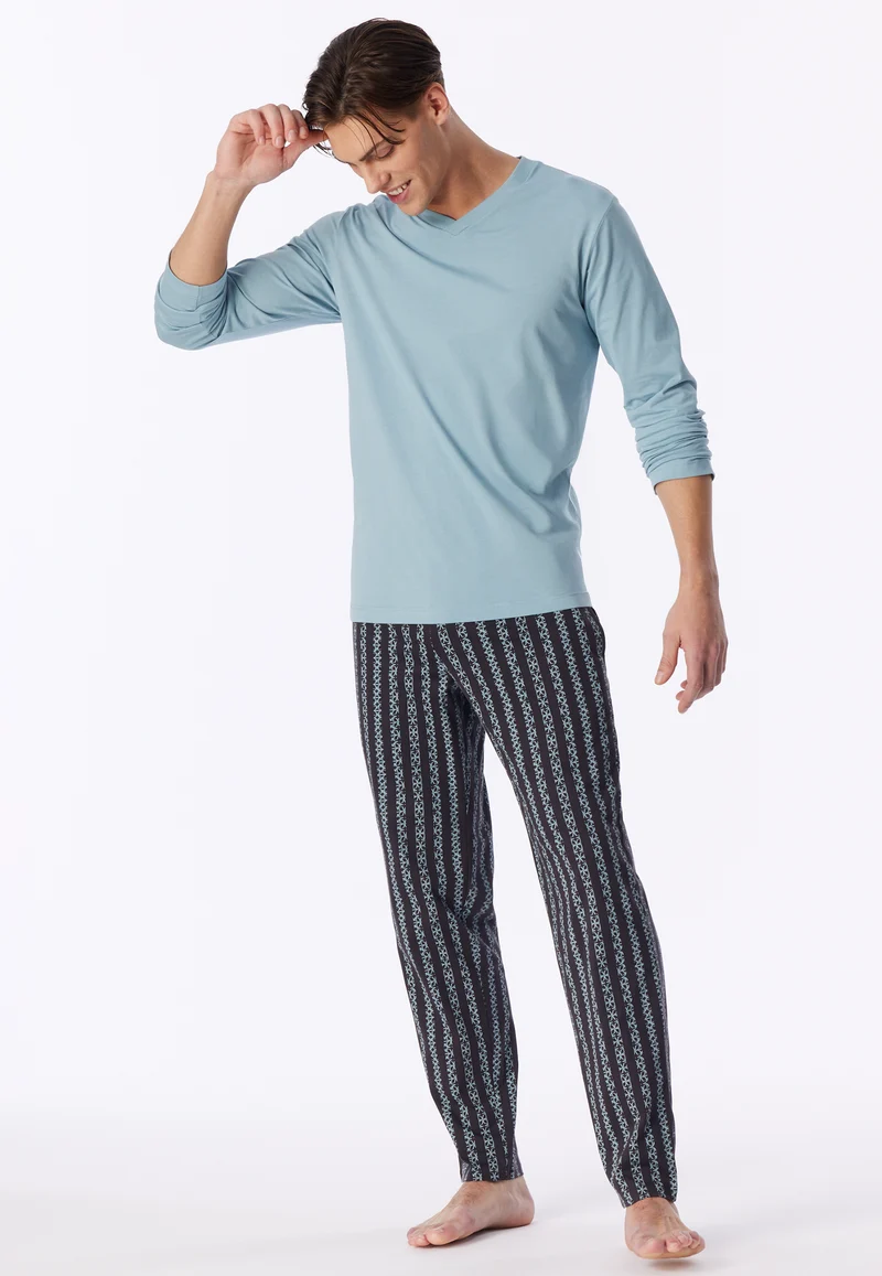 Shirt V-Ausschnitt Blau - Mix+Relax
