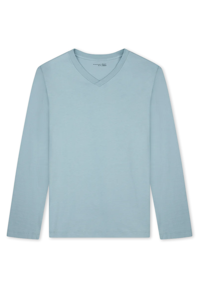 Shirt V-Ausschnitt Blau - Mix+Relax
