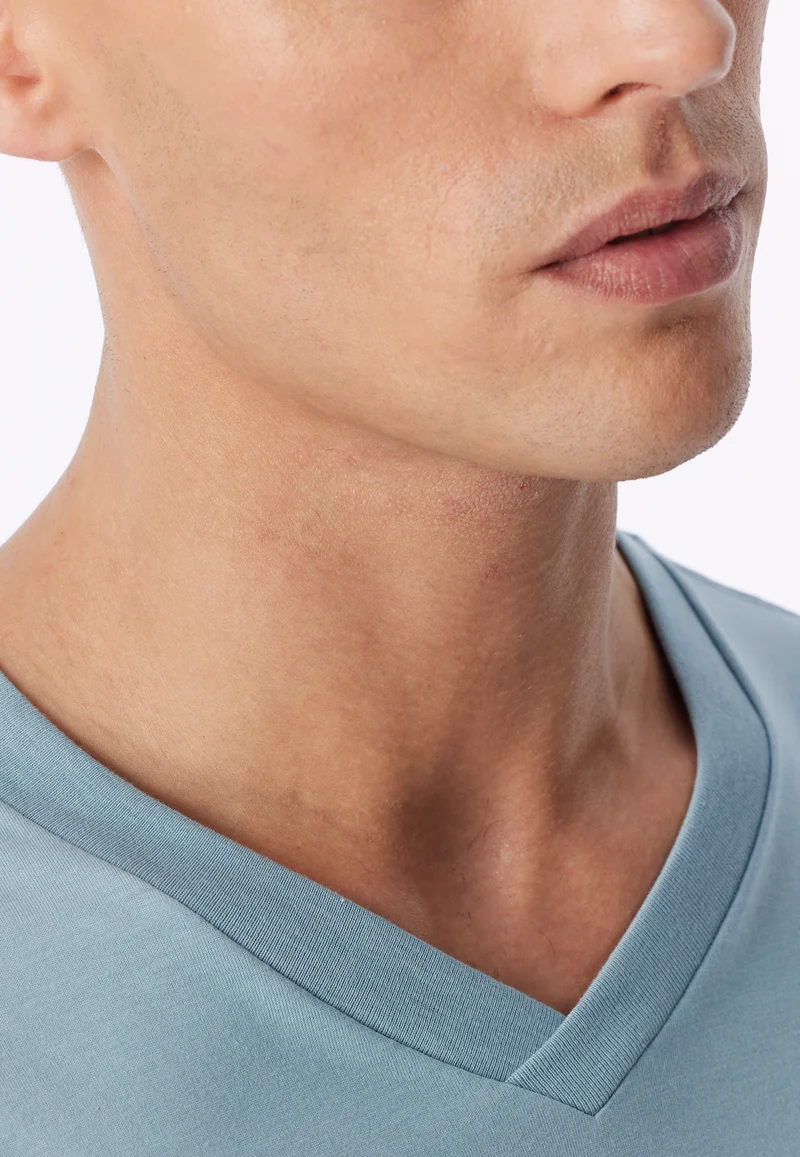 Shirt V-Ausschnitt Blau - Mix+Relax