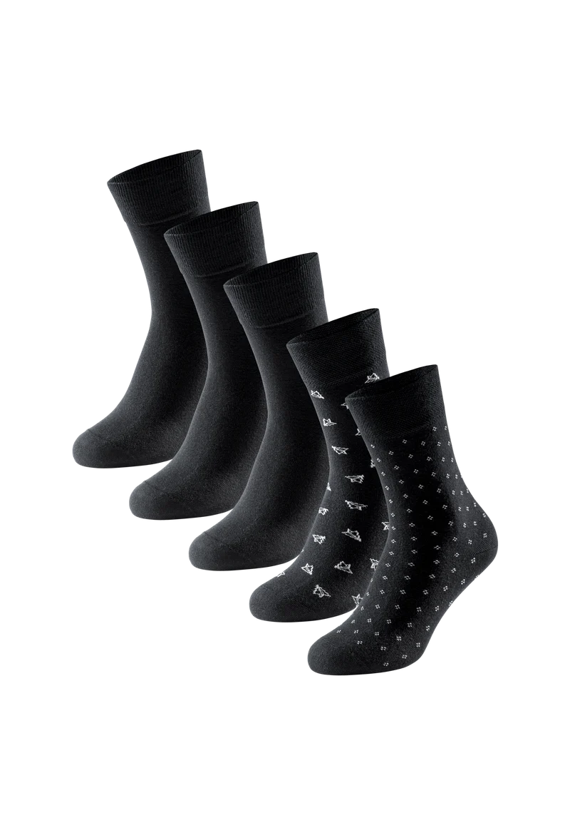 Socken Herren 5er-Pack Schwarz - Bluebird