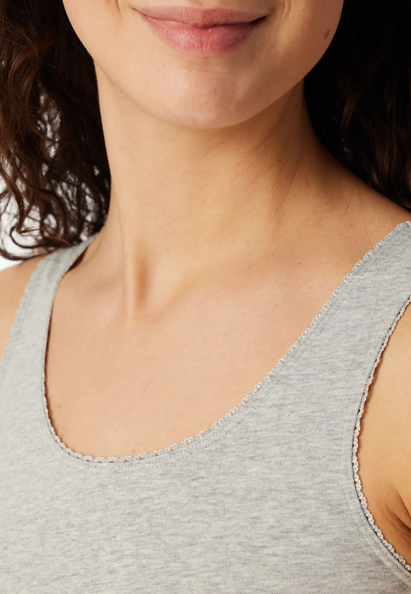 Unterhemd mit Spitze 2er-Pack Grau/Schwarz - Modern Multipacks