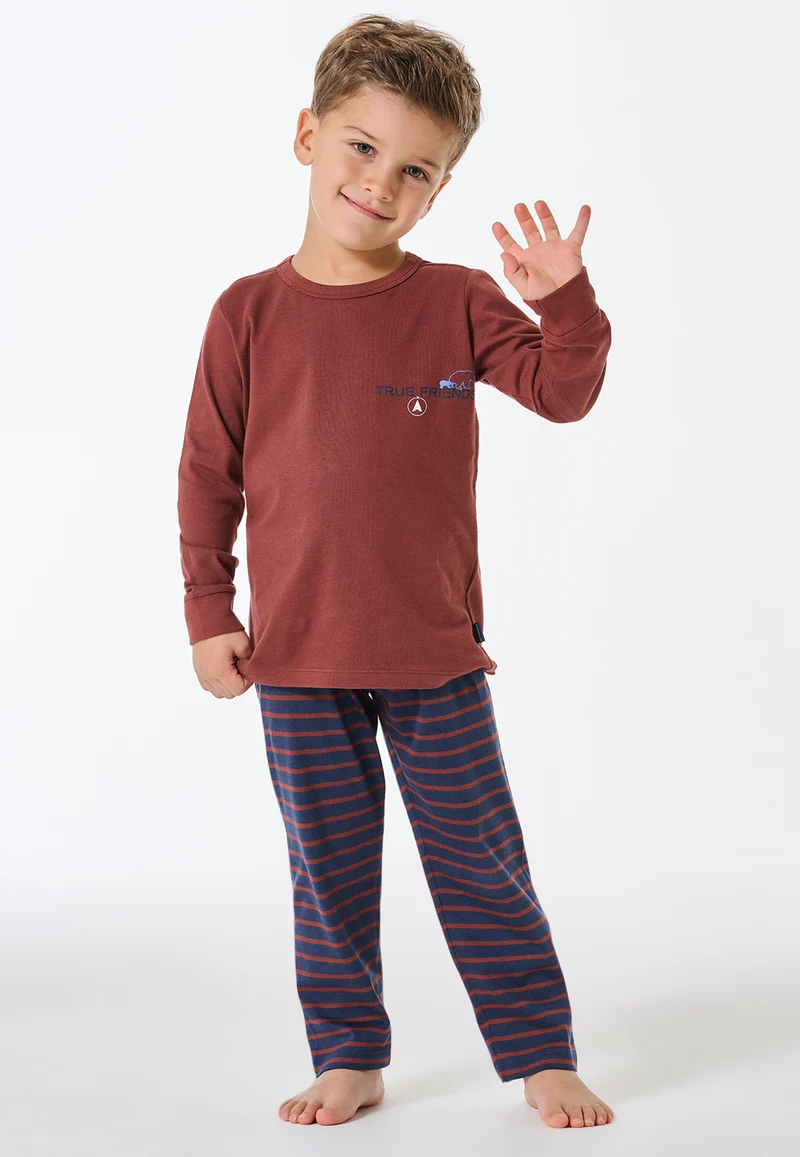 Schlafanzug Rost/Blau gestreift - Kids Nightwear