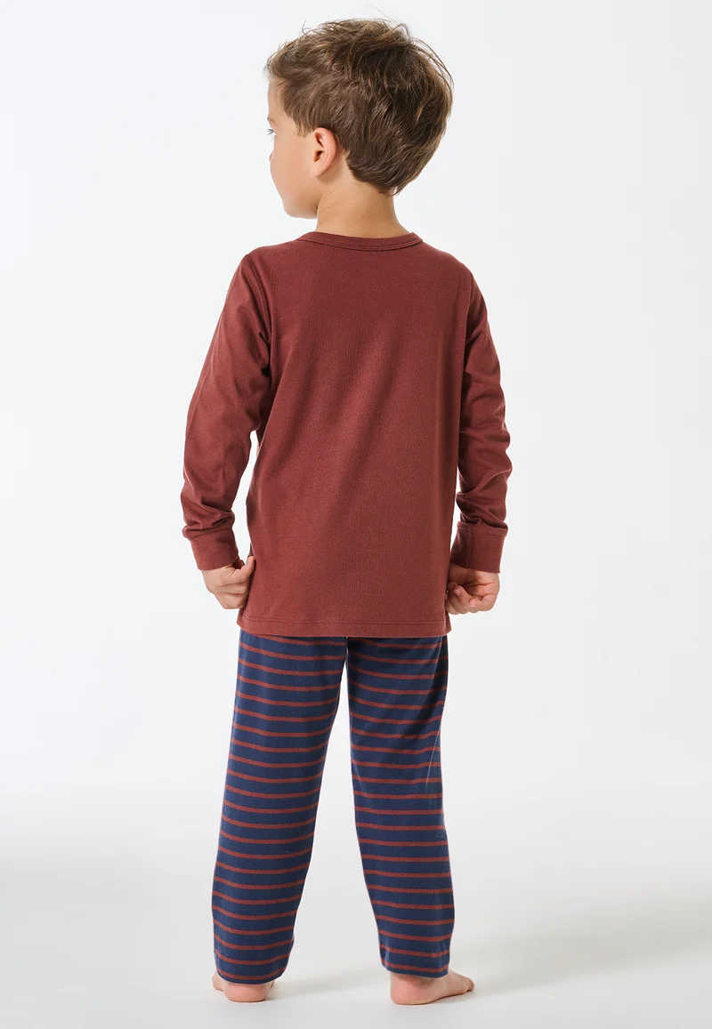 Schlafanzug Rost/Blau gestreift - Kids Nightwear