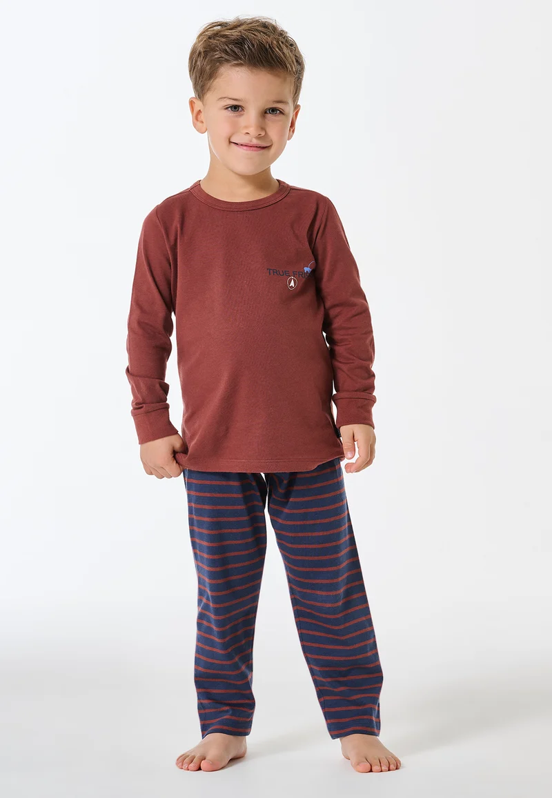 Schlafanzug Rost/Blau gestreift - Kids Nightwear