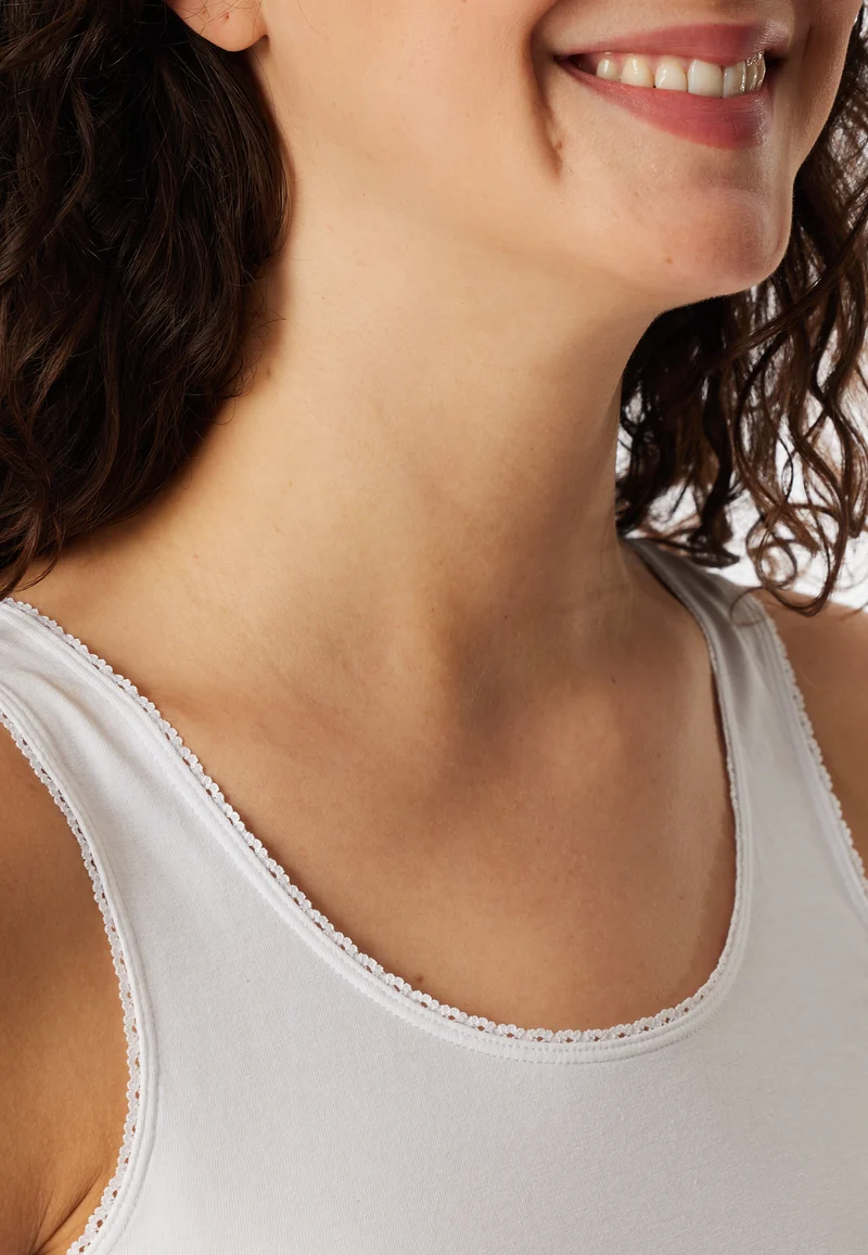 Unterhemd mit Spitze 2er-Pack Weiss - Modern Multipacks