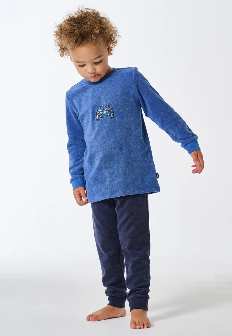 Schlafanzug Frottee mit Bündchen Blau - Kids Nightwear