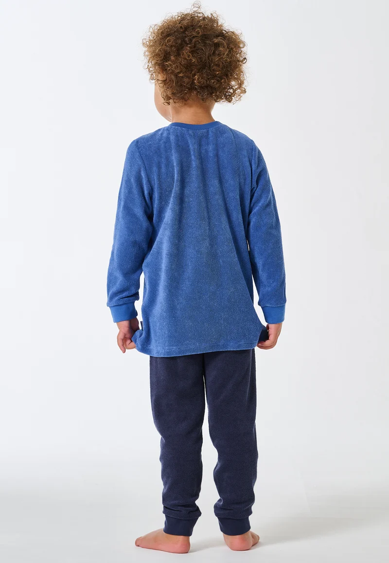 Schlafanzug Frottee mit Bündchen Blau - Kids Nightwear