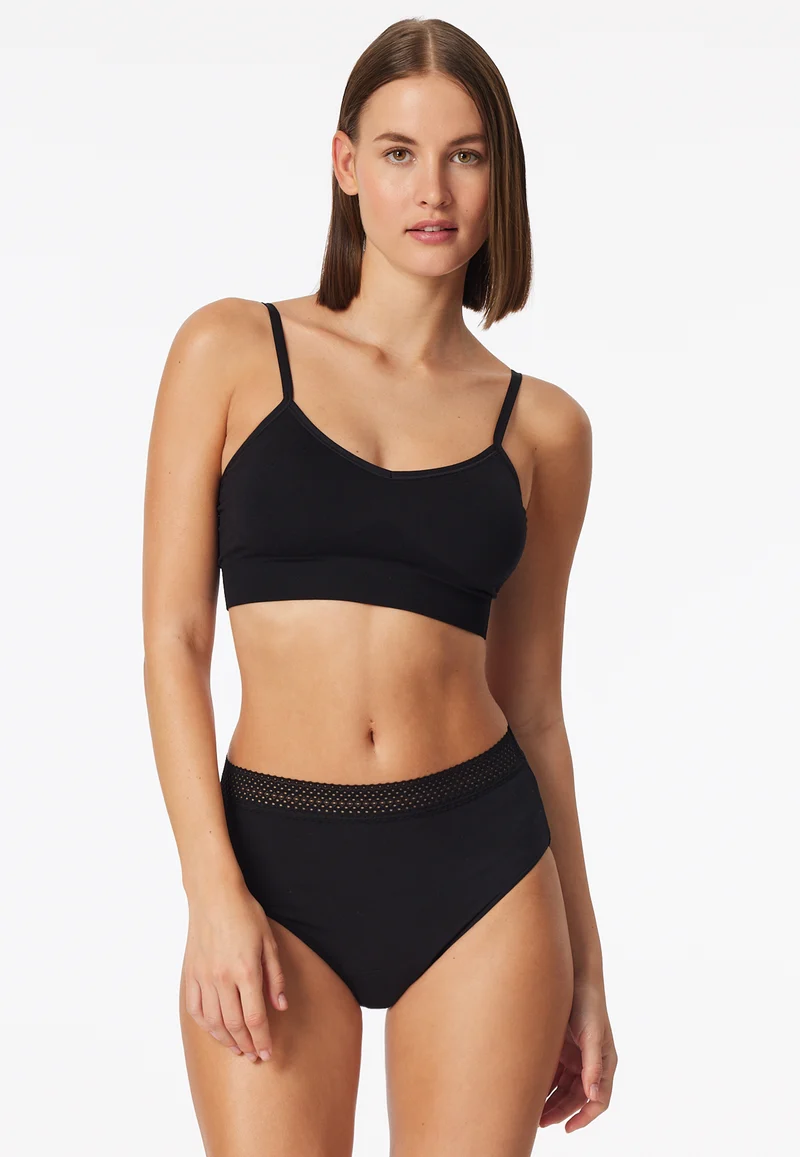 Periodenslip mit Spitze 2er-Pack Schwarz - SCHIESSER Care