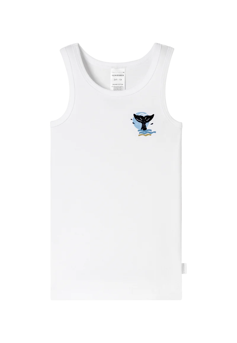 Unterhemd 2er-Pack Blau/Weiss - Fine Rib