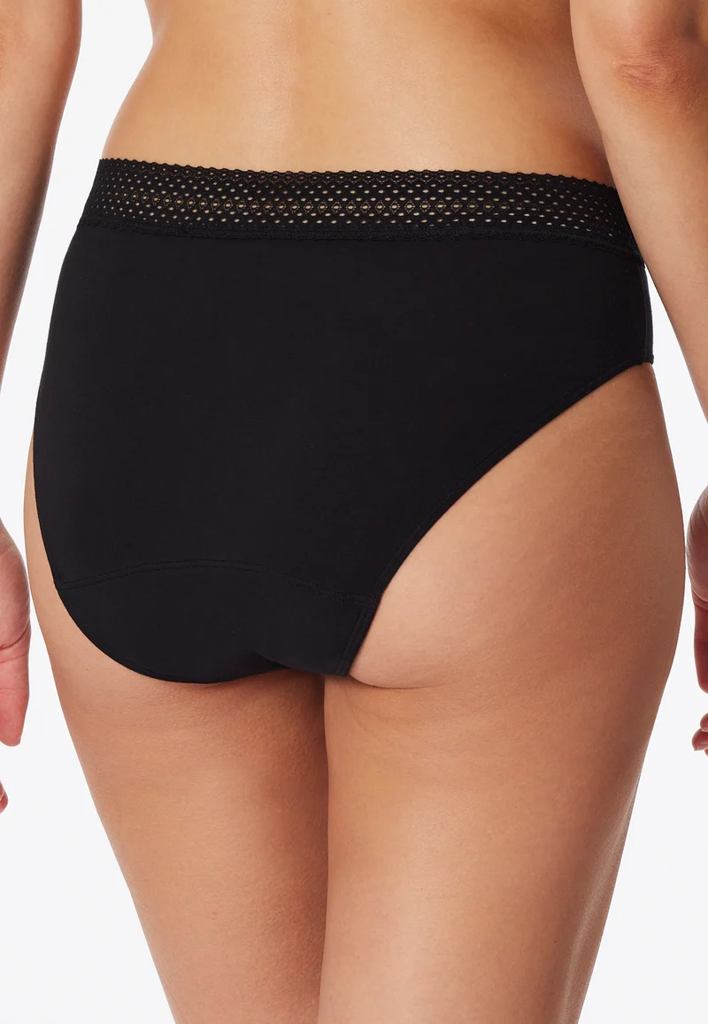 Periodenslip mit Spitze 2er-Pack Schwarz - SCHIESSER Care