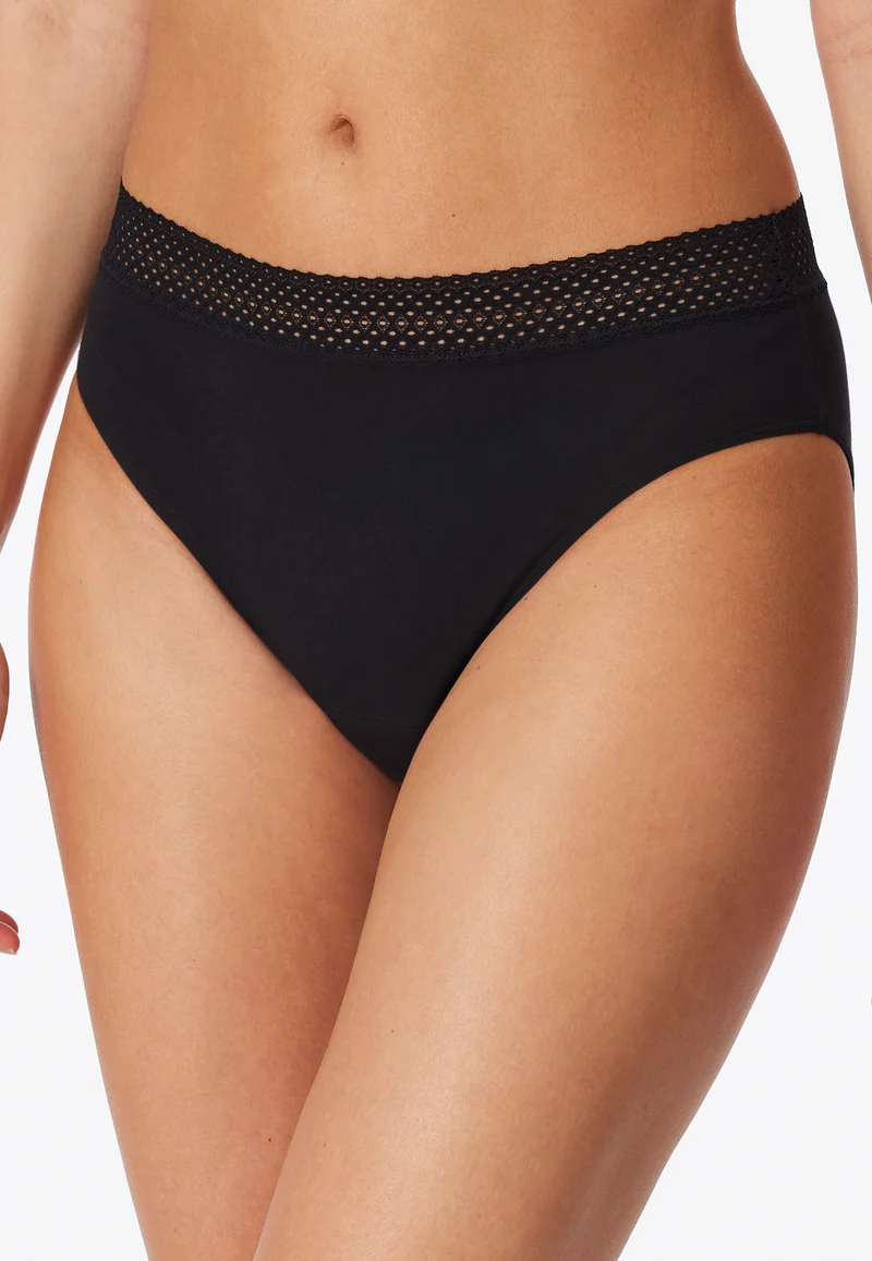 Periodenslip mit Spitze 2er-Pack Schwarz - SCHIESSER Care
