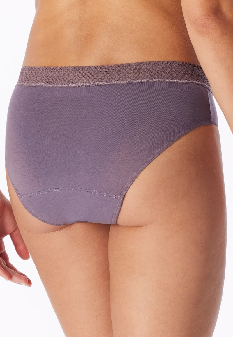 Periodenslip mit Spitze 2er-Pack Schwarz/Lila - SCHIESSER Care