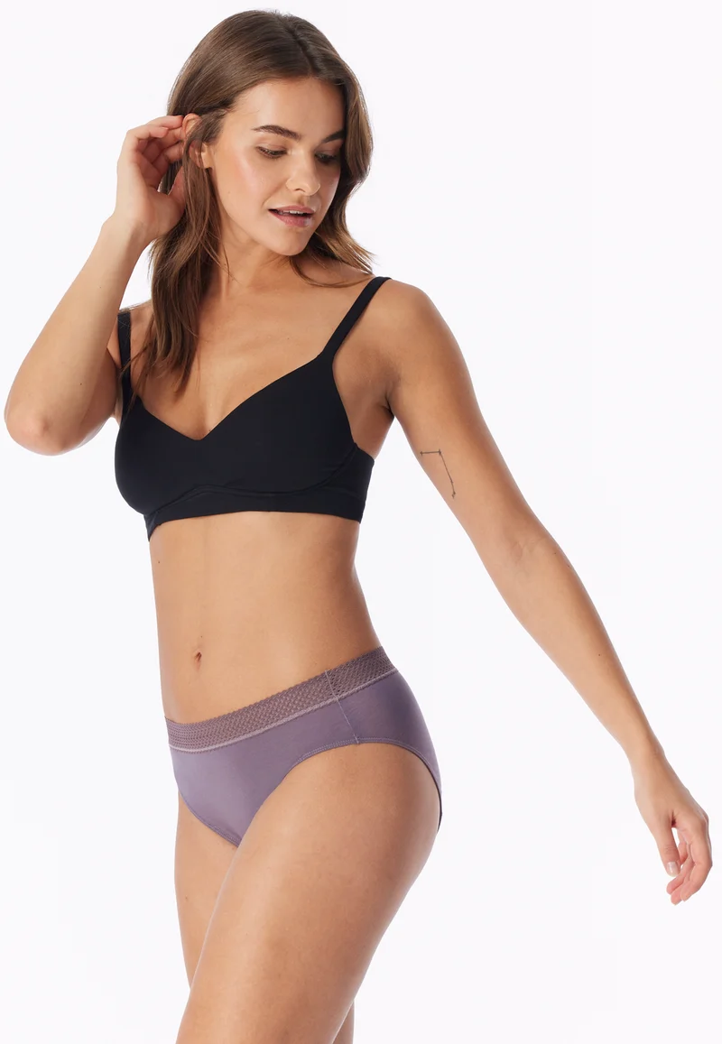 Periodenslip mit Spitze 2er-Pack Schwarz/Lila - SCHIESSER Care