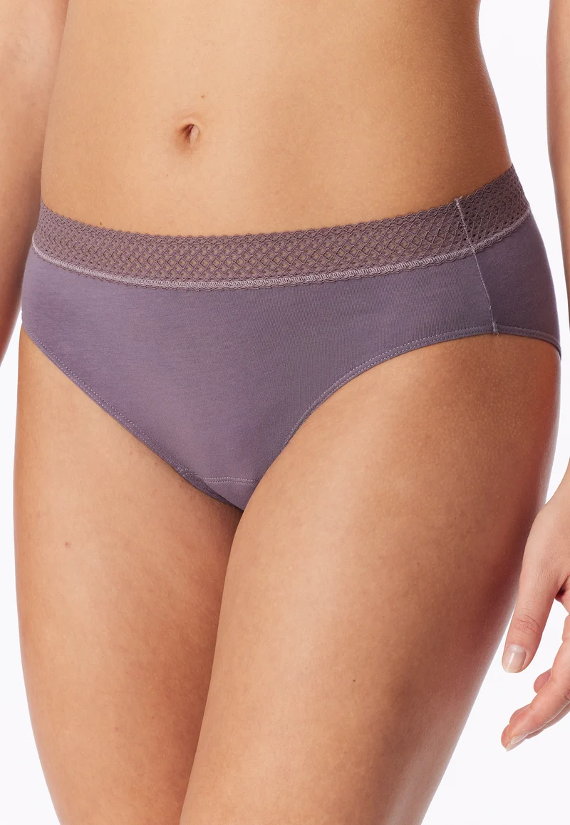 Periodenslip mit Spitze 2er-Pack Schwarz/Lila - SCHIESSER Care