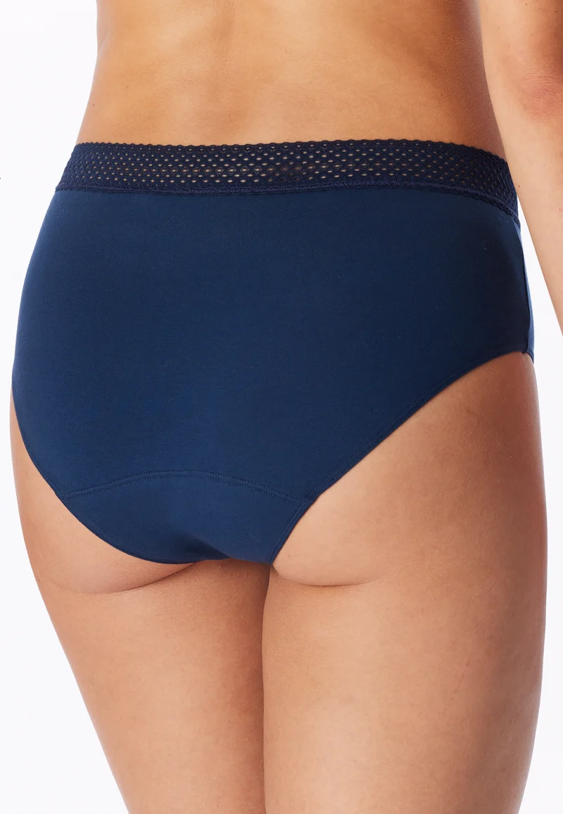 Periodenslip mit Spitze 2er-Pack Schwarz/Dunkelblau - SCHIESSER Care