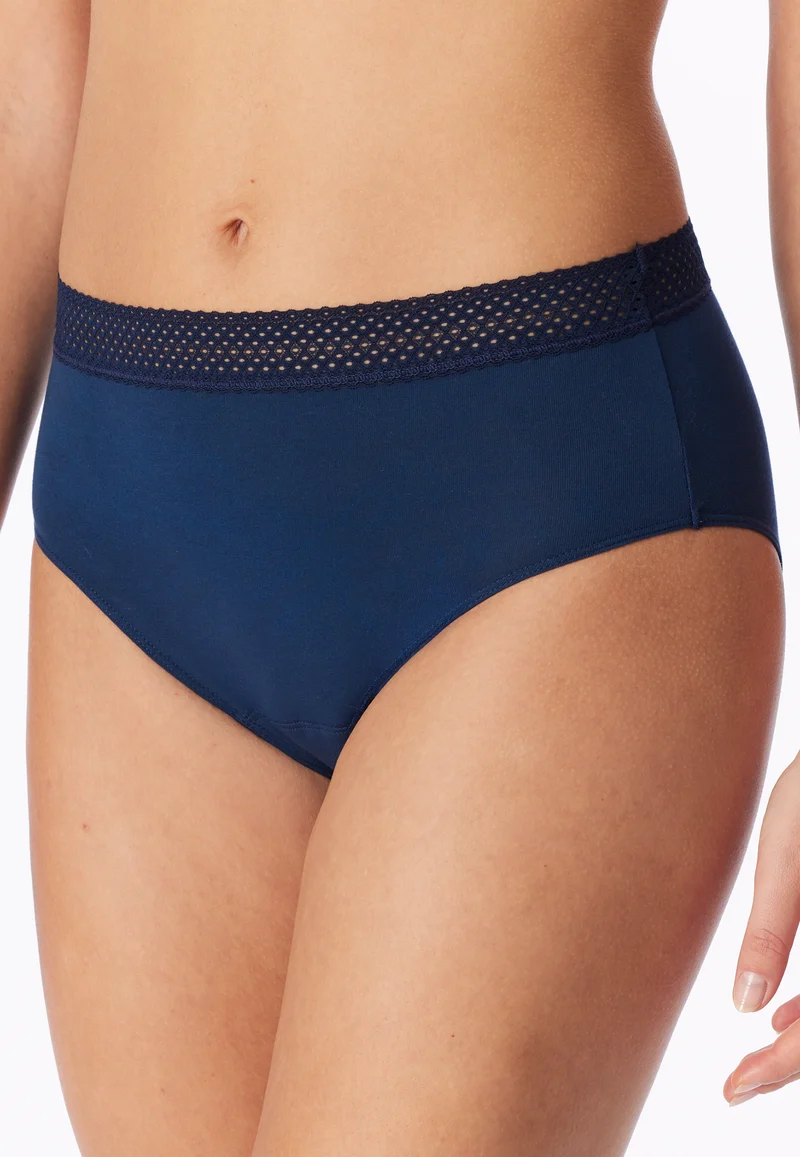 Periodenslip mit Spitze 2er-Pack Schwarz/Dunkelblau - SCHIESSER Care