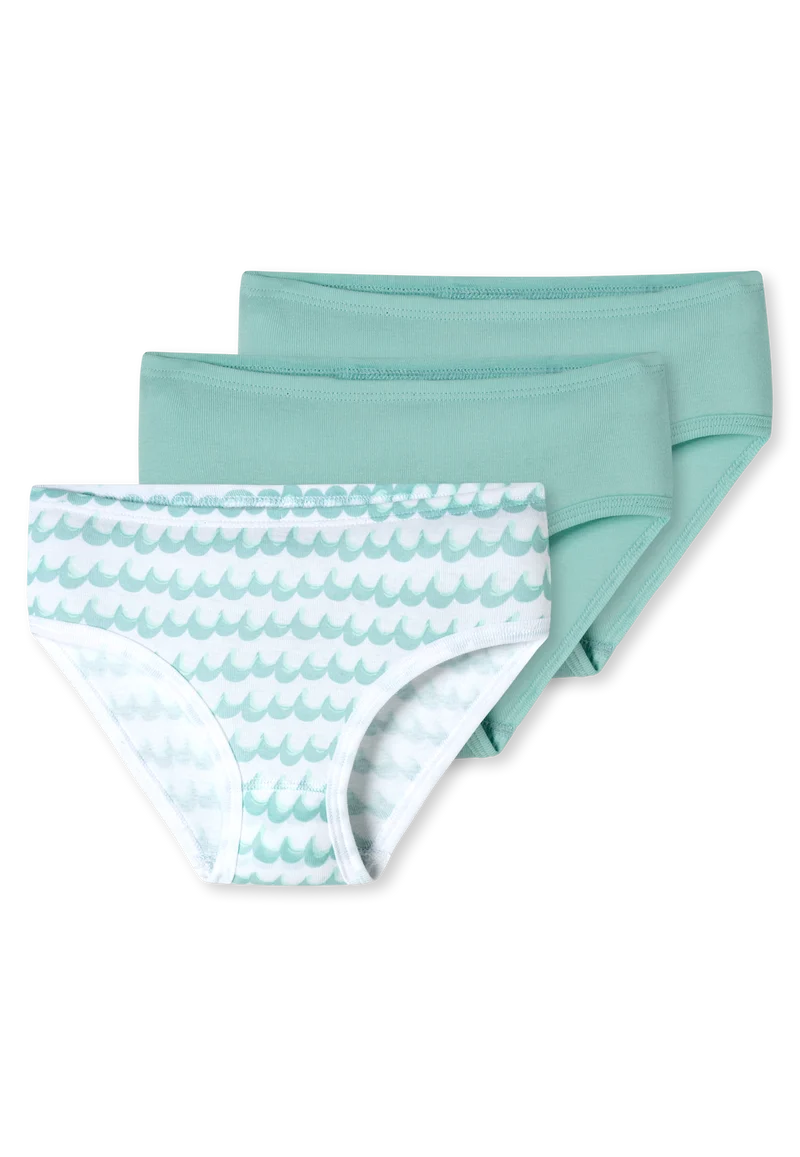 Slip Feinripp 3er-Pack Blau/Weiss - Fine Rib