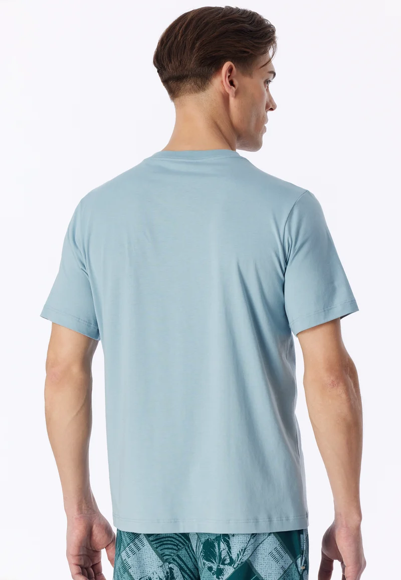 T-Shirt V-Ausschnitt Blau - Mix+Relax