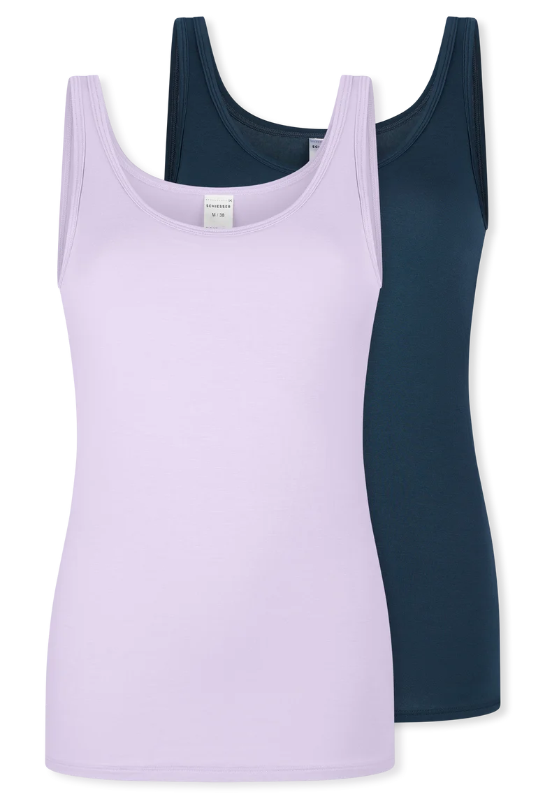 Tank Top 2er-Pack Flieder/Dunkelblau - Modal Essentials