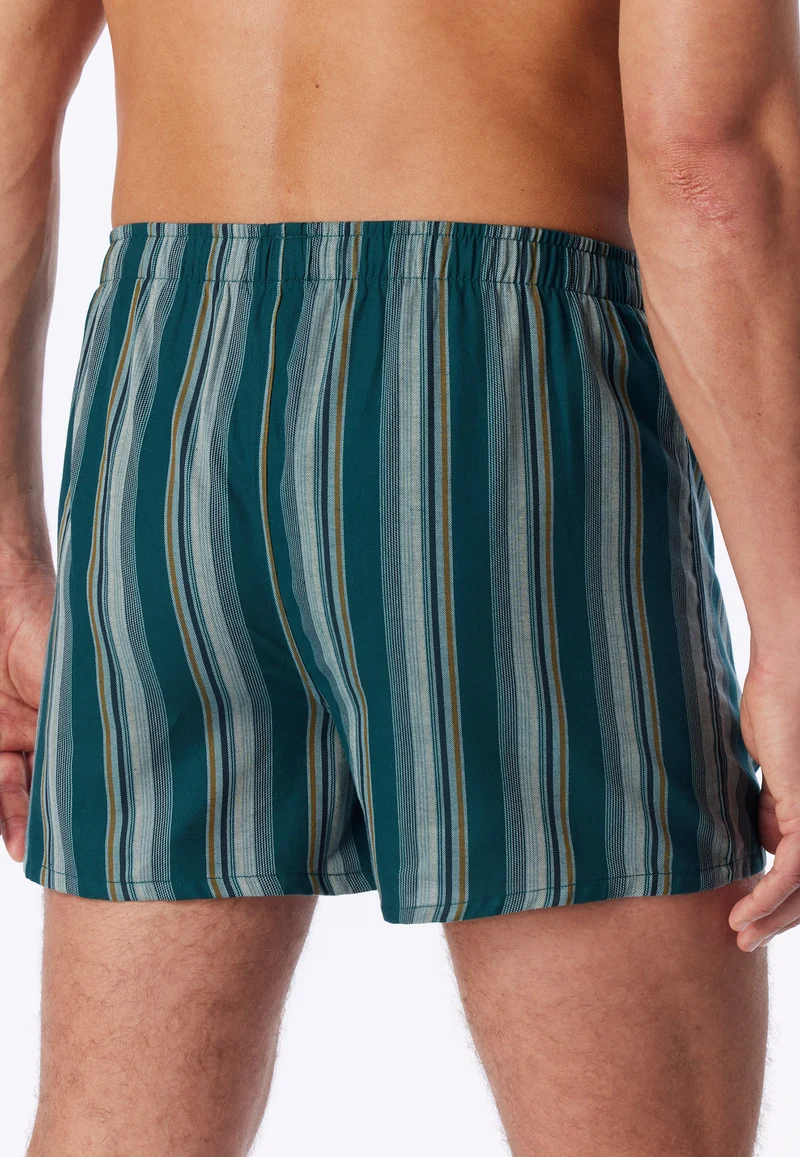 Boxershorts mit Knopfleiste 2er-Pack Grün/Grau gestreift - Boxershorts Multipacks