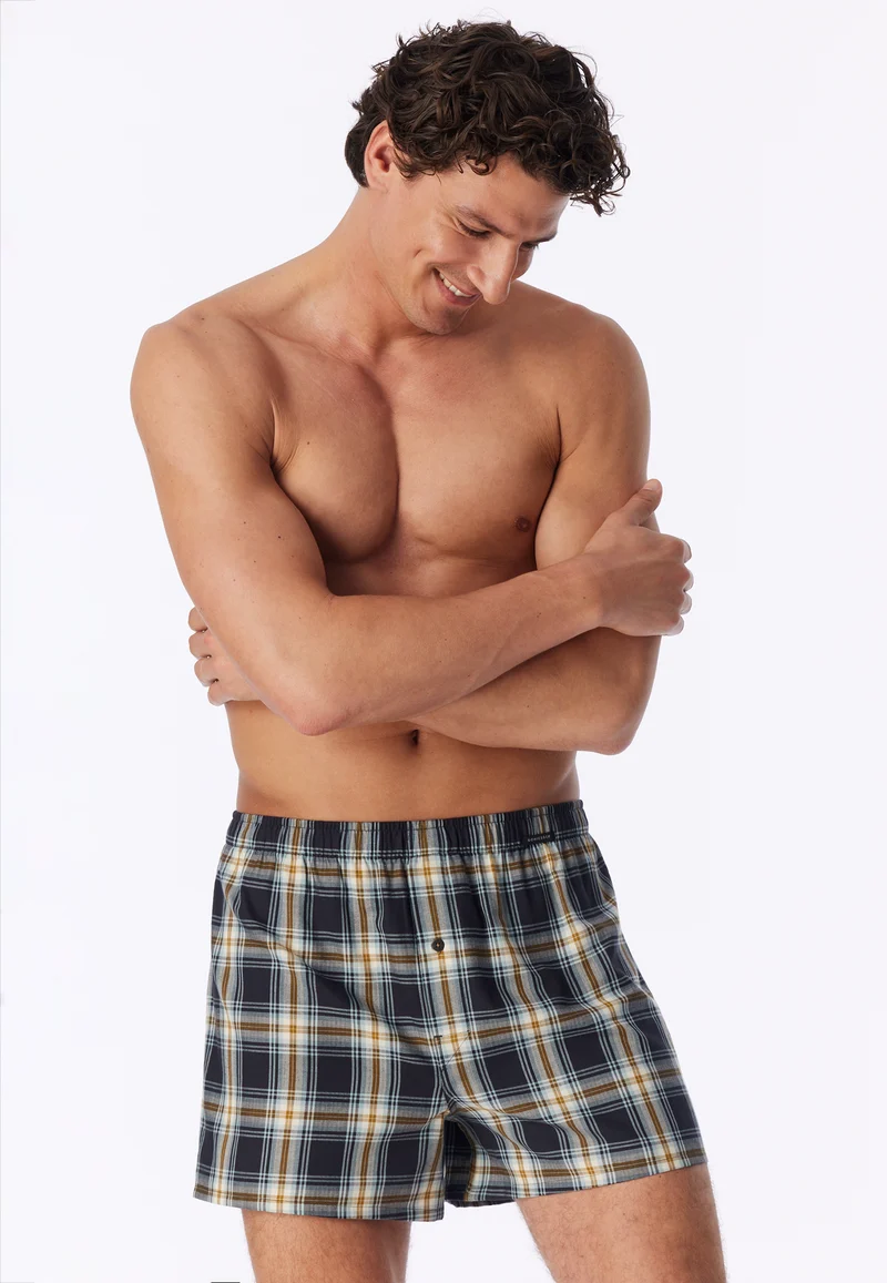 Boxershorts mit Knopfleiste 2er-Pack Bunt kariert - Boxershorts Multipacks