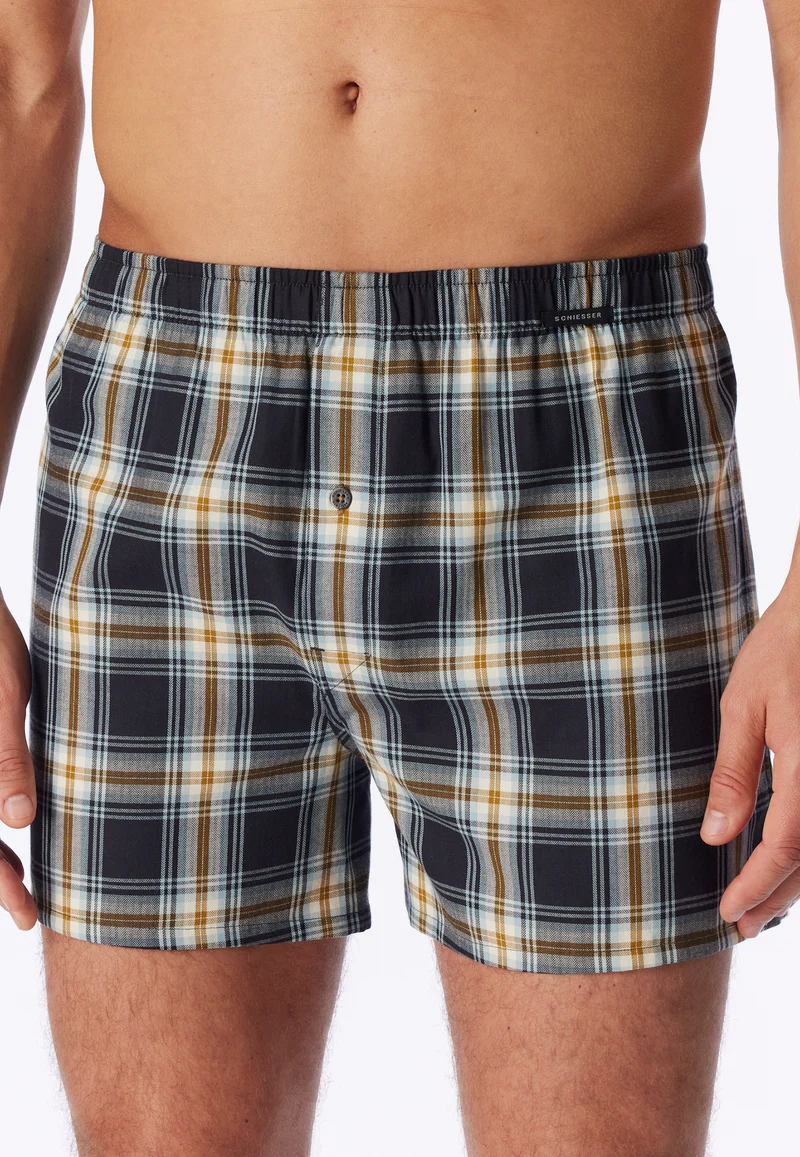 Boxershorts mit Knopfleiste 2er-Pack Bunt kariert - Boxershorts Multipacks