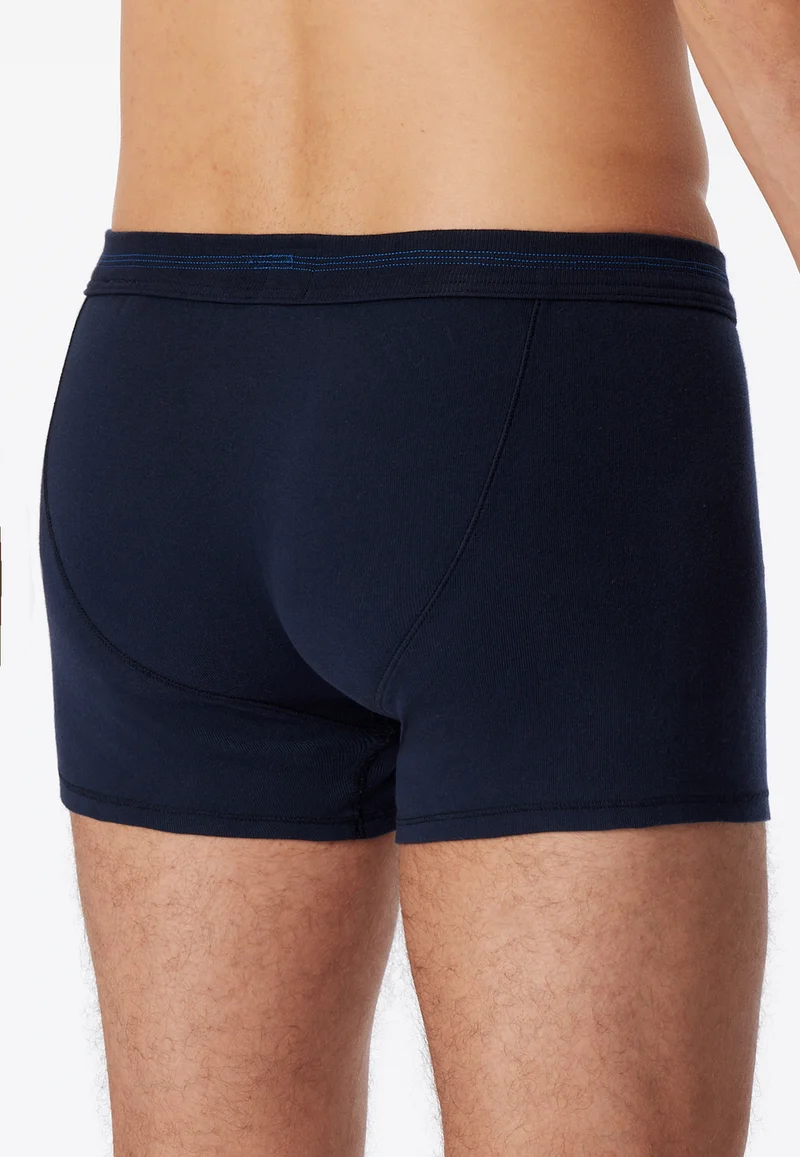 Enge Boxershorts Feinripp mit Knopfleiste Dunkelblau - Revival Karl-Heinz